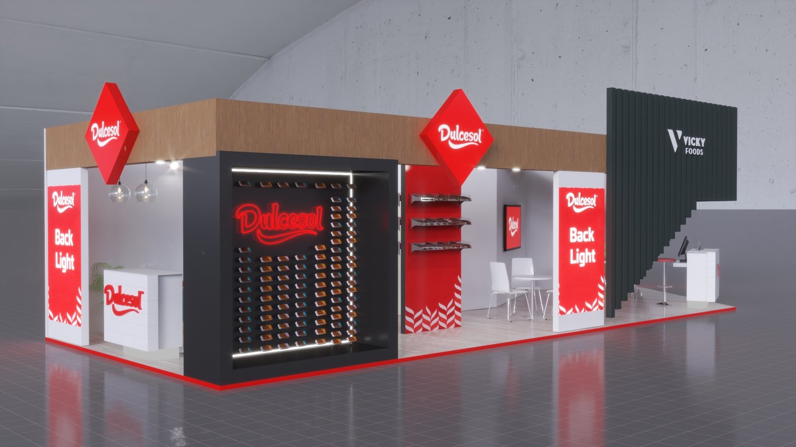 Architecture de Stand Vicky Foods & Dulcesol